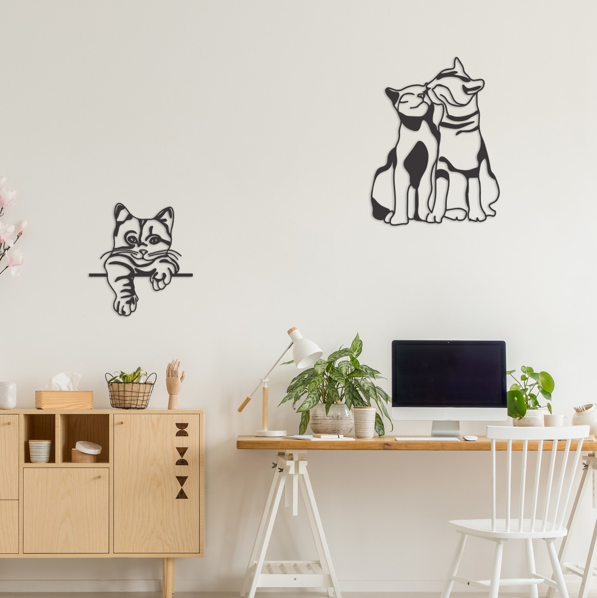 תמונת מתכת חתולים בצמרת